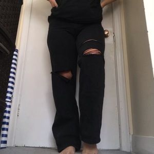 SHEIN Black Ripped Jeans